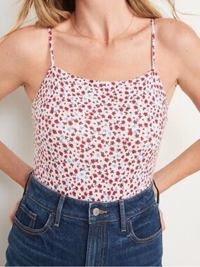 Old Navy | NWOT | Vintage Floral Print Square Neck Fitted Bodysuit
